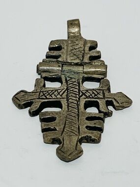 Antique Handmade Ethiopian Coptic Cross Pendant 2.5” x 4.25” (#6)